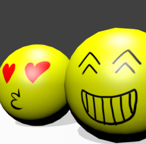 Modello 3d di palla emoji gialla