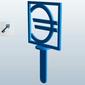 Euro Sign Utskrivbar 3d-modell