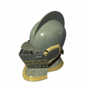 Lança medieval com capacete Modelo 3D