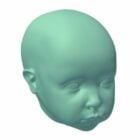 European Infant Head Sculpture