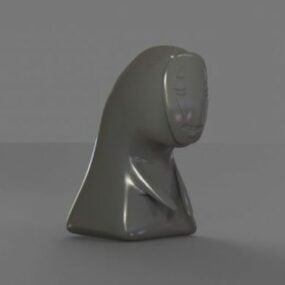 顔のない男の抽象的な置物3Dモデル