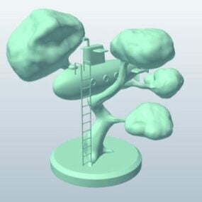 نموذج أدوات المائدة شجرة الخيال 3D