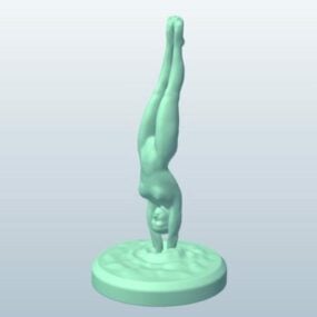 女性のダイビング置物キャラクター 3D モデル