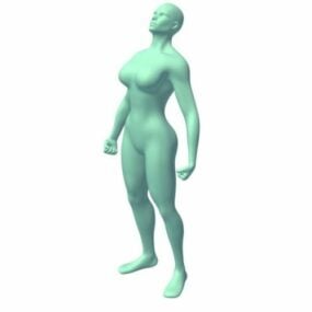 Naispuolinen sankarihahmo 3D-malli