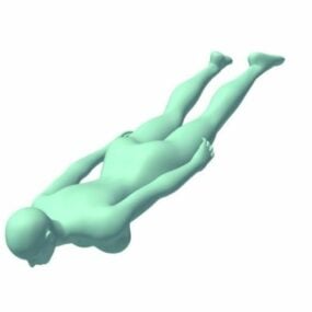 Personnage féminin de plongée modèle 3D