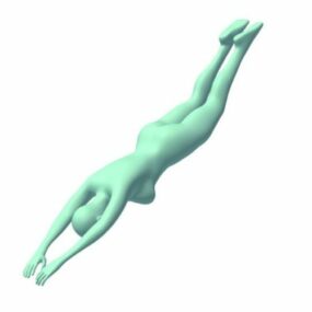 Kobieta w pozycji nurkowej Model 3D