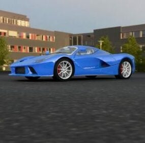 Blå Ferrari bil 3d-modell