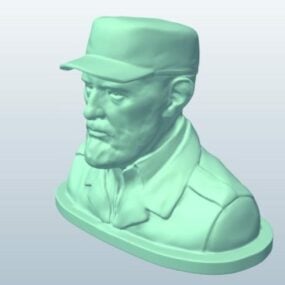 Fidel Castro buste afdrukbaar 3D-model