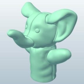 Finger Puppet Elephant Animal 3D-malli