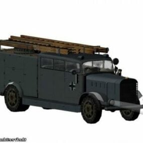 WW2 משאית כיבוי גרמנית Benz 3d