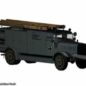 Mô hình 2d xe cứu hỏa Ww25 Benz Lf3