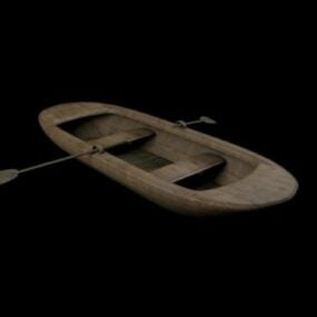 Wood Fisherman Boat 3d model