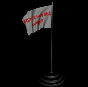 Flag Pole Animated 3d model