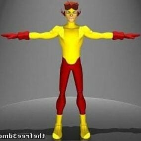 Flash Kid Superhero 3d model
