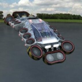 3д модель футуристического летающего автомобиля на воздушной подушке