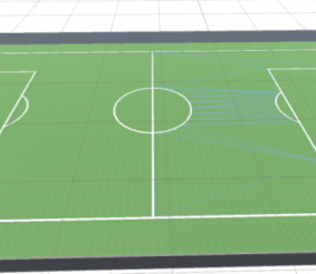 Grön fotbollsplan 3d-modell