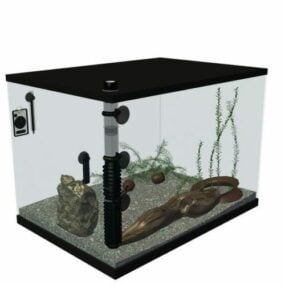 Modello 3d dell'acquario d'acqua dolce