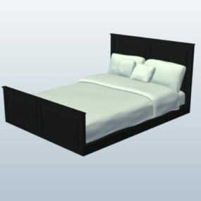 Pełnowymiarowy model 3D podwójnego łóżka