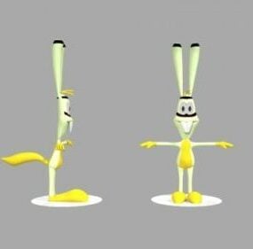 Funny Rabbit Cartoon Character 3d model