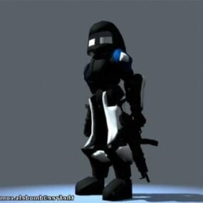 โมเดล 3 มิติของทหารหุ่นยนต์แห่งอนาคต