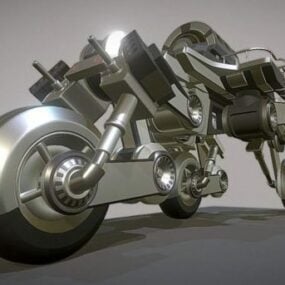 Modelo 3D de motocicleta Trike futurista
