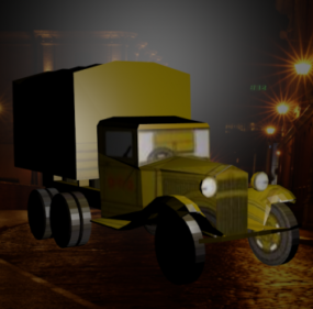 Véhicule vintage de camion à gaz modèle 3D