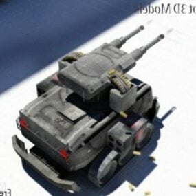 Véhicule robot pistolet modèle 3D