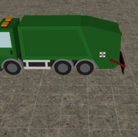 Søppelbil Lowpoly 3d-modell for kjøretøy