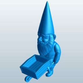 Garden Gnome With Wheelbarrow 3d model