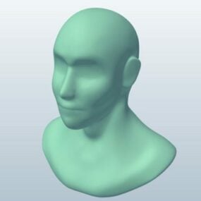 Modello 3d di scultura testa maschile