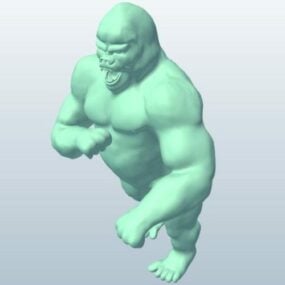 Modello 3d del gorilla gigante arrabbiato