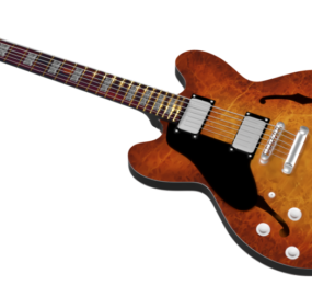 Model 3d Gitar Bass Ireng Putih
