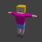 Girl Square Lowpoly Shaped