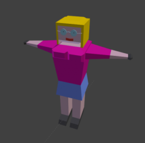 Girl Square Lowpoly Shaped 3d model