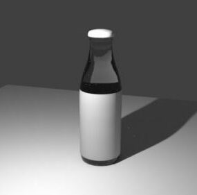 1д модель стеклянной бутылки для молока V3