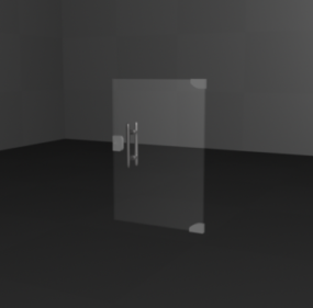 Dom z pełnymi szklanymi drzwiami Model 3D