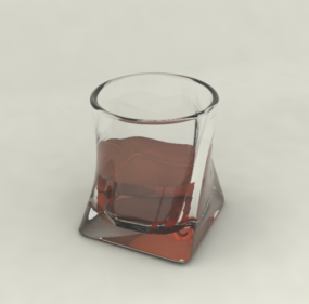 Modello 3d del bicchiere di whisky