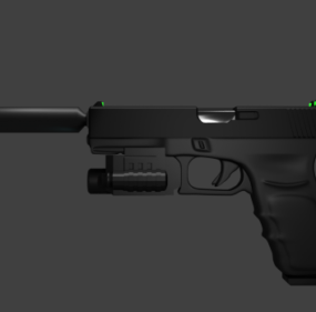 Model senjata Glock 18c 3d
