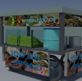 Modelo 3D de veículo de comida de rua