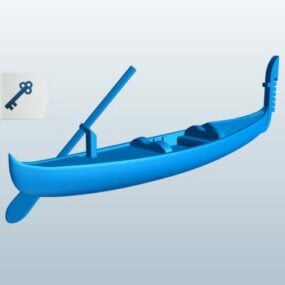 نموذج قارب الجندول الخشبي ثلاثي الأبعاد