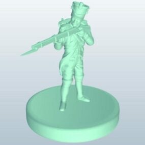 Soldat med riffelskulptur 3d-model