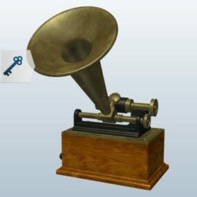 Starožitný 3D model gramofonu