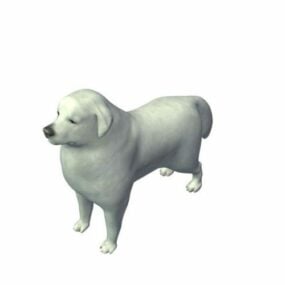 Modelo 3d do cão dos Grandes Pirinéus