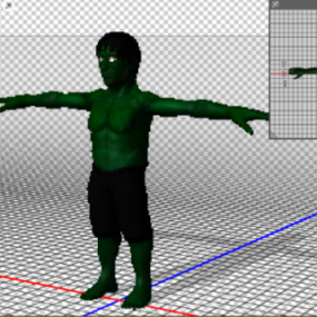 Modello 3d del personaggio alieno di Hulk
