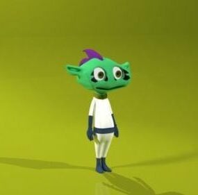 Grön Alien Character 3d-modell