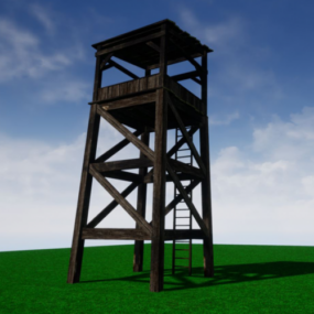 Ξύλινος Πύργος Φρουράς 3d μοντέλο