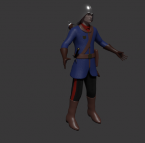 Medieval Guard With Armor 3d model