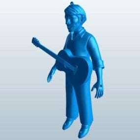 ギタープレーヤーの彫刻3Dモデル