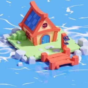 Cartoon Sea House 3d model