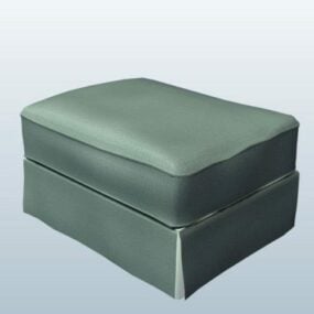 Zielony skórzany stołek Model 3D